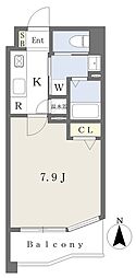 ソラシア京橋大阪城 1Kの間取図画像