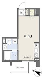 Ｃｏｍｆｏｒｔ金山 6階ワンルームの間取り