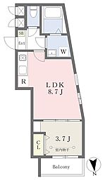 Ｃｈｅｒｉｍ並木 2階1LDKの間取り