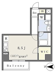名古屋市営桜通線 吹上駅 徒歩3分の賃貸マンション 8階ワンルームの間取り