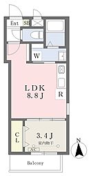 クレイン中村公園 1LDKの間取図画像