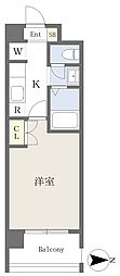 K-style- 1Kの間取図画像