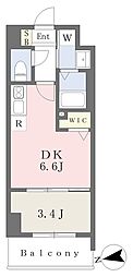 プレイズシード浄心アセント 1DKの間取図画像
