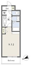 ゴルトベルク 1Kの間取図画像