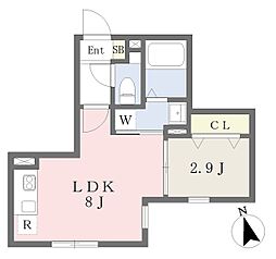 LUORE浅間町 1LDKの間取図画像