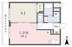 アルバ志賀本通 1LDKの間取図画像