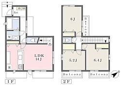 東京メトロ丸ノ内線 南阿佐ケ谷駅 徒歩16分の賃貸一戸建て 1階3LDKの間取り