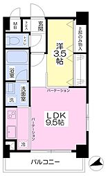 クレストコート 1LDKの間取図画像