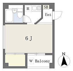 ハイツセントポール ワンルームの間取図画像