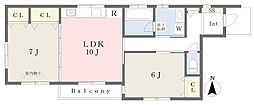 メゾンドエバーメイル 2LDKの間取図画像