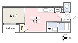 ＴＹ−Ｃｕｂｉｘ　ＣＡＳＡ　II 2階1LDKの間取り