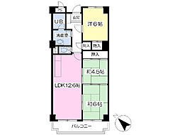 南海線 高石駅 徒歩13分の賃貸マンション 3階3LDKの間取り