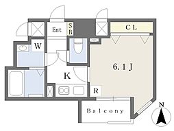Osaka Metro谷町線 谷町四丁目駅 徒歩7分の賃貸マンション 9階1Kの間取り