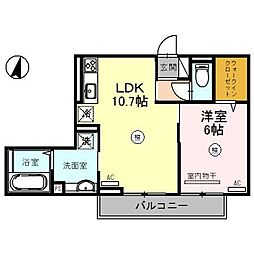 ＣＲＥＡ 1階1LDKの間取り