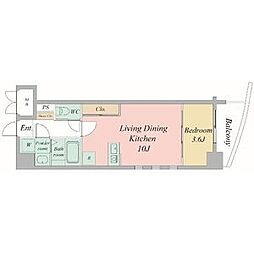 セレッソコート上本町ＥＡＳＴ 9階1LDKの間取り