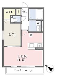 トロワ・アリエッタ 1LDKの間取図画像