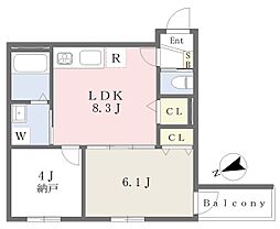 Luana諏訪ノ森 1SLDKの間取図画像