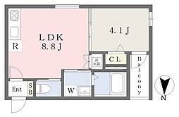 CINQ勝山北 1LDKの間取図画像