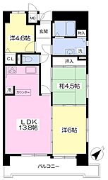 パールハイツ堺 3LDKの間取図画像