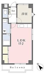 ヴィラ富貴 1LDKの間取図画像