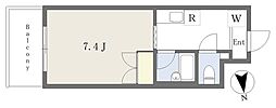 アーバンシティ上本町 ワンルームの間取図画像