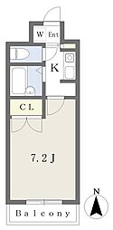 ペニーレーン 1Kの間取図画像