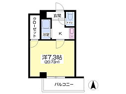 メゾンナカムラ 1Kの間取図画像