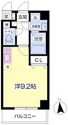 ラグタイム平野 2階ワンルームの間取り