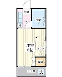 レオパレス入船 1Kの間取図画像