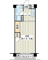 行徳マンション 1Kの間取図画像