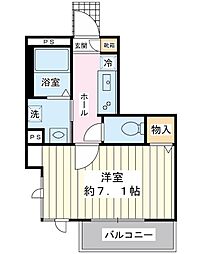 メゾンF 1Kの間取図画像