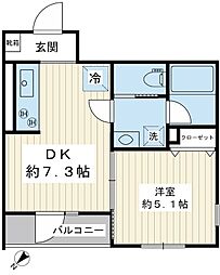 グランディール 1DKの間取図画像