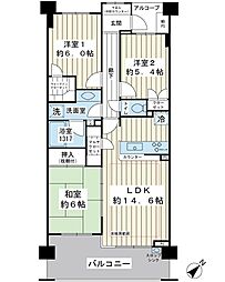 レクセルガーデン新浦安 3LDKの間取り