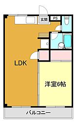 ラビットハウスエイト・ワン 1LDKの間取図画像