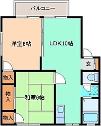 ファインコートC 2LDKの間取図画像