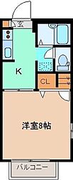 セフィラマーチA 1Kの間取図画像