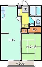 サンライフウィンディアB 1LDKの間取図画像