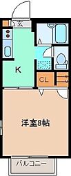 セフィラマーチA 1Kの間取図画像