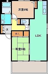 グレース・ティナ　Ｃ 1階2LDKの間取り