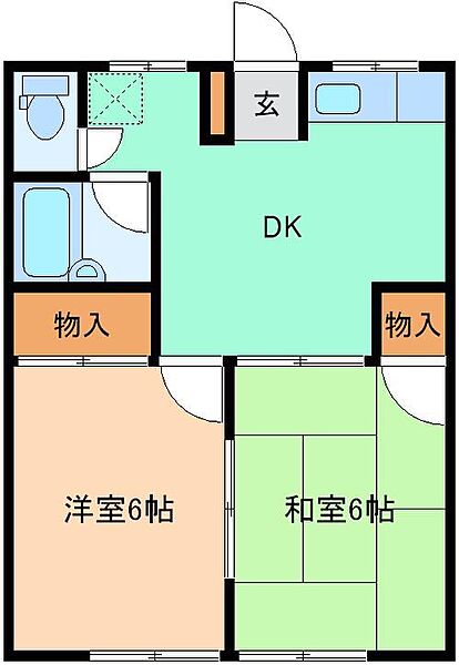 アベニールあざみ 1-2｜群馬県みどり市笠懸町阿左美(賃貸アパート2DK・1階・39.54㎡)の写真 その2