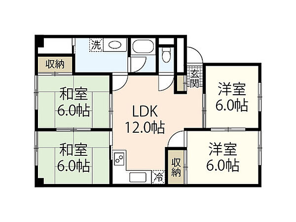 クロスデータＢＬＤ Ｎｏ14 ｜広島県広島市西区古江西町(賃貸マンション4LDK・3階・71.11㎡)の写真 その2