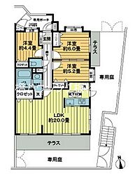 ライオンズマンション氷川台第2 3LDKの間取図画像