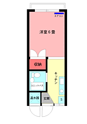 サンマリノ戸井田 2階1Kの間取り