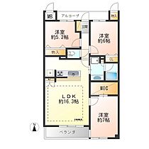 サーパス錦三丁目 2F ｜ 栃木県宇都宮市錦３丁目7-11（賃貸マンション3LDK・2階・75.03㎡） その2