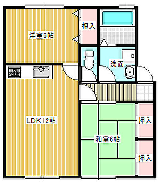 ボンヌシェール矢倉 ｜兵庫県姫路市飾磨区矢倉町１丁目(賃貸アパート2LDK・2階・55.49㎡)の写真 その2