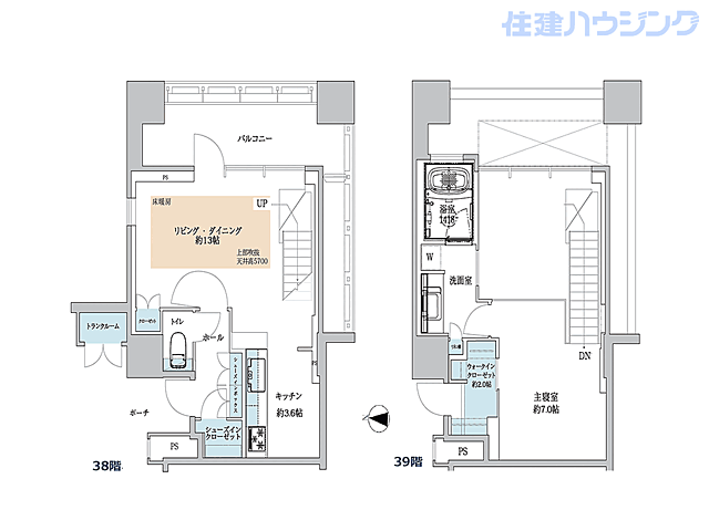 間取り ワールドシティタワーズ　キャピタルタワー 38階/-