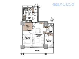 代官山アドレス 2LDKの間取図画像