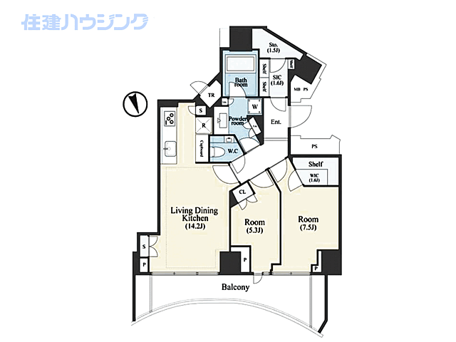 間取り パークコート神宮北参道ザ・タワー 26階/-