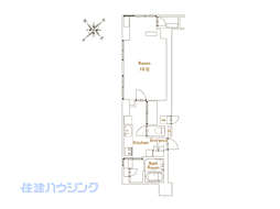 アヴァンティーク銀座一丁目 1Kの間取図画像
