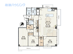 ニュー常磐松マンション 3LDKの間取図画像